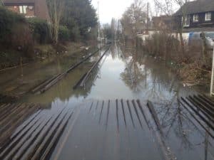 Flooded railway